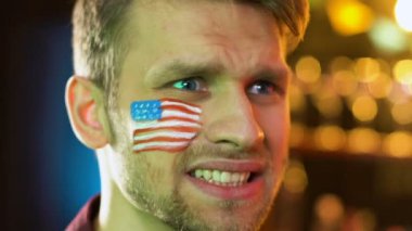 Amerikan erkek taraftar, milli futbol takımı kaybı, yanak bayrak memnun değil