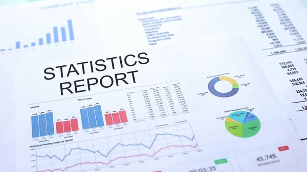 Rapport Statistique Figurant Sur Tableau Graphiques Graphiques Diagrammes Document Officiel — Photo