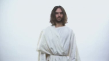 Kutsal Peygamber parlak arka plan üzerinde el kaldırarak, bereket Hıristiyanlar, din