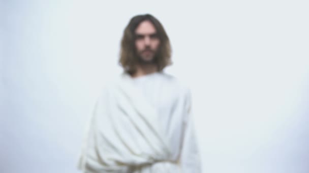 好主来自光，基督教神表现给人，祝福 — 图库视频影像