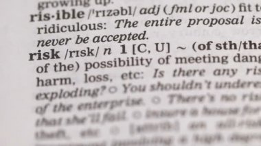 Risk, İngilizce sözlükte kalem işaret kelimesi, varlıkları kaybetme olasılığı