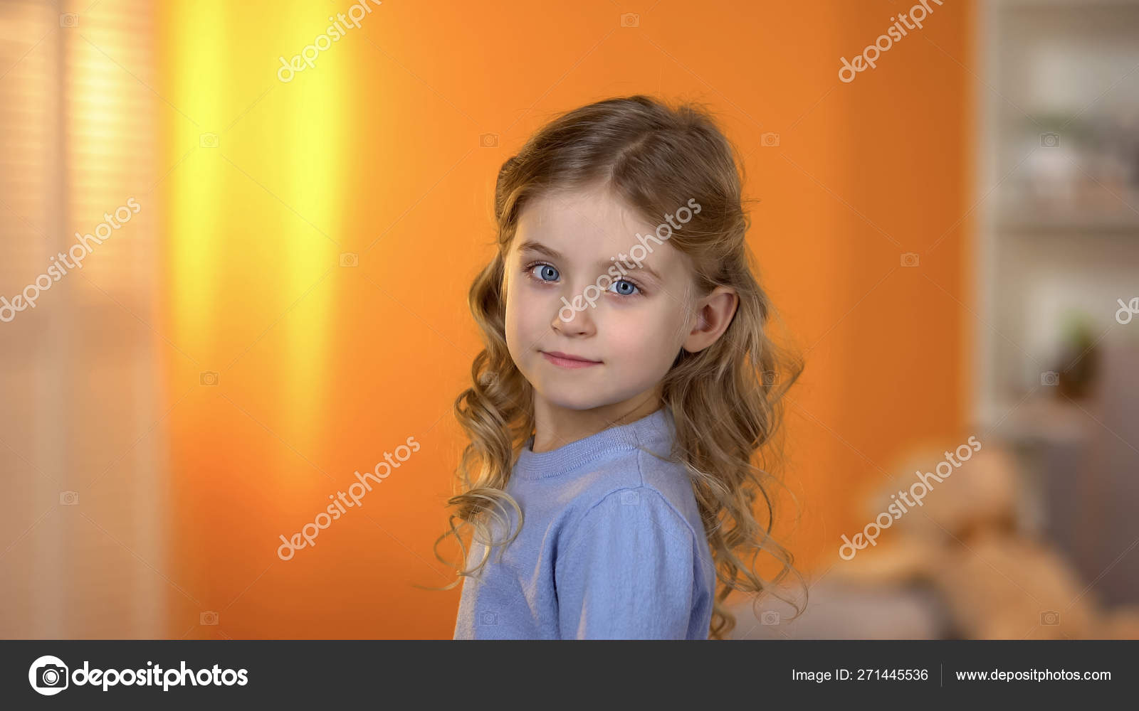 Adorable Girl Beautiful Hairstyle Looking Camera Birthday