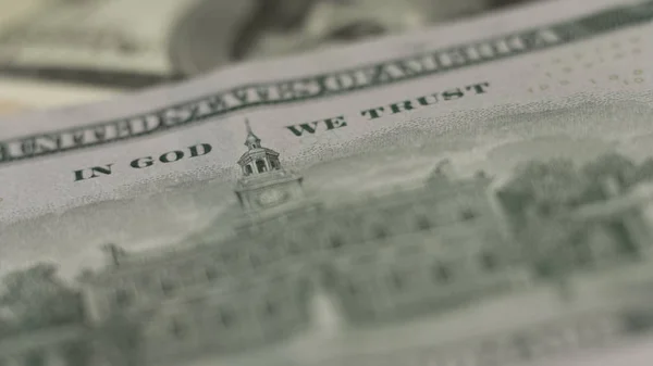 God Trust Motto One Hundred Dollar Banknote Closeup Finance Economy — Stock Photo, Image