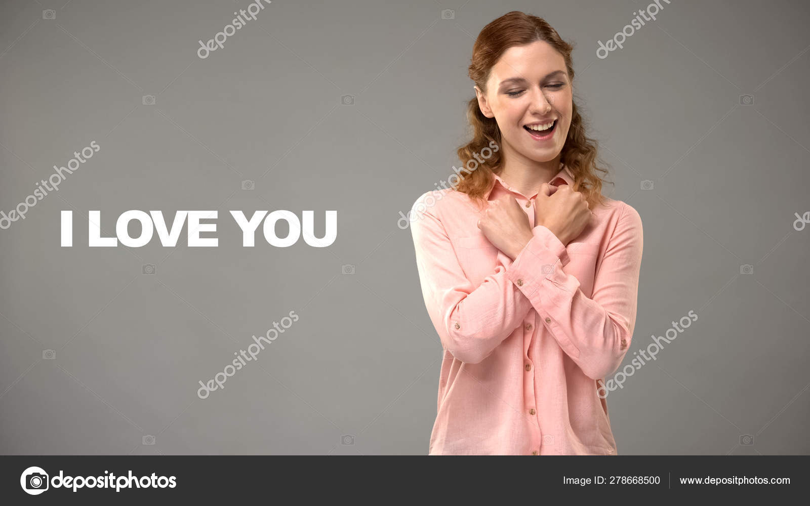 Deaf Woman Saying Love You Sign