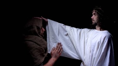 Dikenler taç İsa Mesih cüppe, sevgi ve nezaket zavallı adam nimet