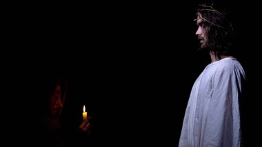 Dilenci için daha iyi gelecek, Hıristiyan inanç umut mum dua Tanrı oğlu ile