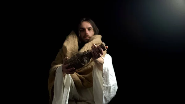 Jesus Dando Garrafa Vinho Santo Rituais Religiosos Crenças Lenda Misericórdia — Fotografia de Stock