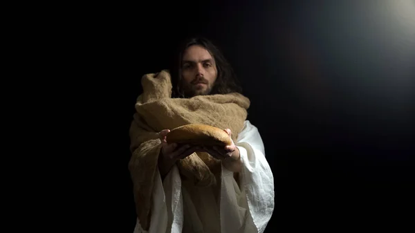 Profeta Dando Pão Conceito Ajuda Bondade Crença Deus Caridade — Fotografia de Stock