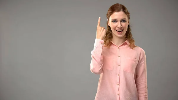 Signora Dicendo Che Capisco Nel Linguaggio Dei Segni Insegnante Che — Foto Stock