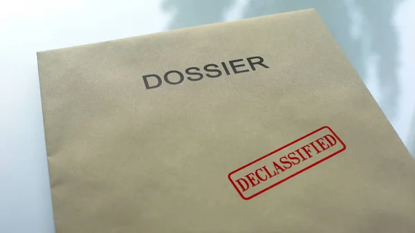 Dossier Declassified Seal Stamped Folder Important Documents Close — Stock Photo, Image