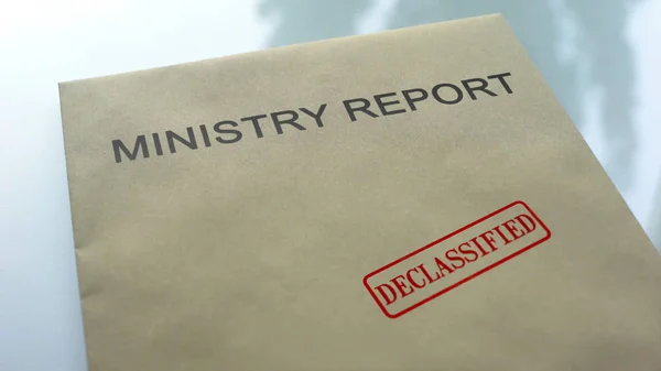 Έκθεση Του Υπουργείου Αποχαρακτηρισμένα Σφραγίζεται Φάκελο Σημαντικά Έγγραφα — Φωτογραφία Αρχείου