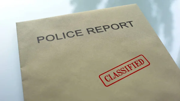 Αστυνομική Αναφορά Ταξινομημένη Σφραγίδα Σφραγισμένη Στο Φάκελο Σημαντικά Έγγραφα — Φωτογραφία Αρχείου