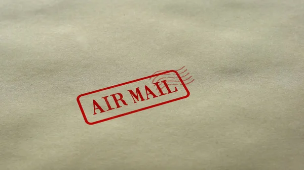 Air Mail Pecsét Lepecsételt Üres Papír Alapon Csomagszállítás Szállítás — Stock Fotó