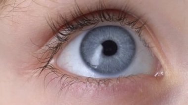 Çocuklar mavi göz closeup, görme bakımı, çocuk güven ve huzur, oftalmoloji