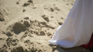 El Robe içinde kum, geçen yaşam kavramı, zaman, arka görüş geri görmek dökme