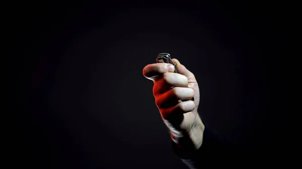 Αντρικό Μαχαίρι Κίνδυνος Ληστείας Τουριστικός Εξοπλισμός Για Πεζοπορία Και Κάμπινγκ — Φωτογραφία Αρχείου