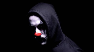 Palyaço suratlı deli adam korkutucu kurban, ruhsal bozukluk, kabus