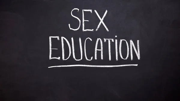 Palabra Sobre Educación Sexual Escrita Pizarra Protección Los Derechos Humanos —  Fotos de Stock