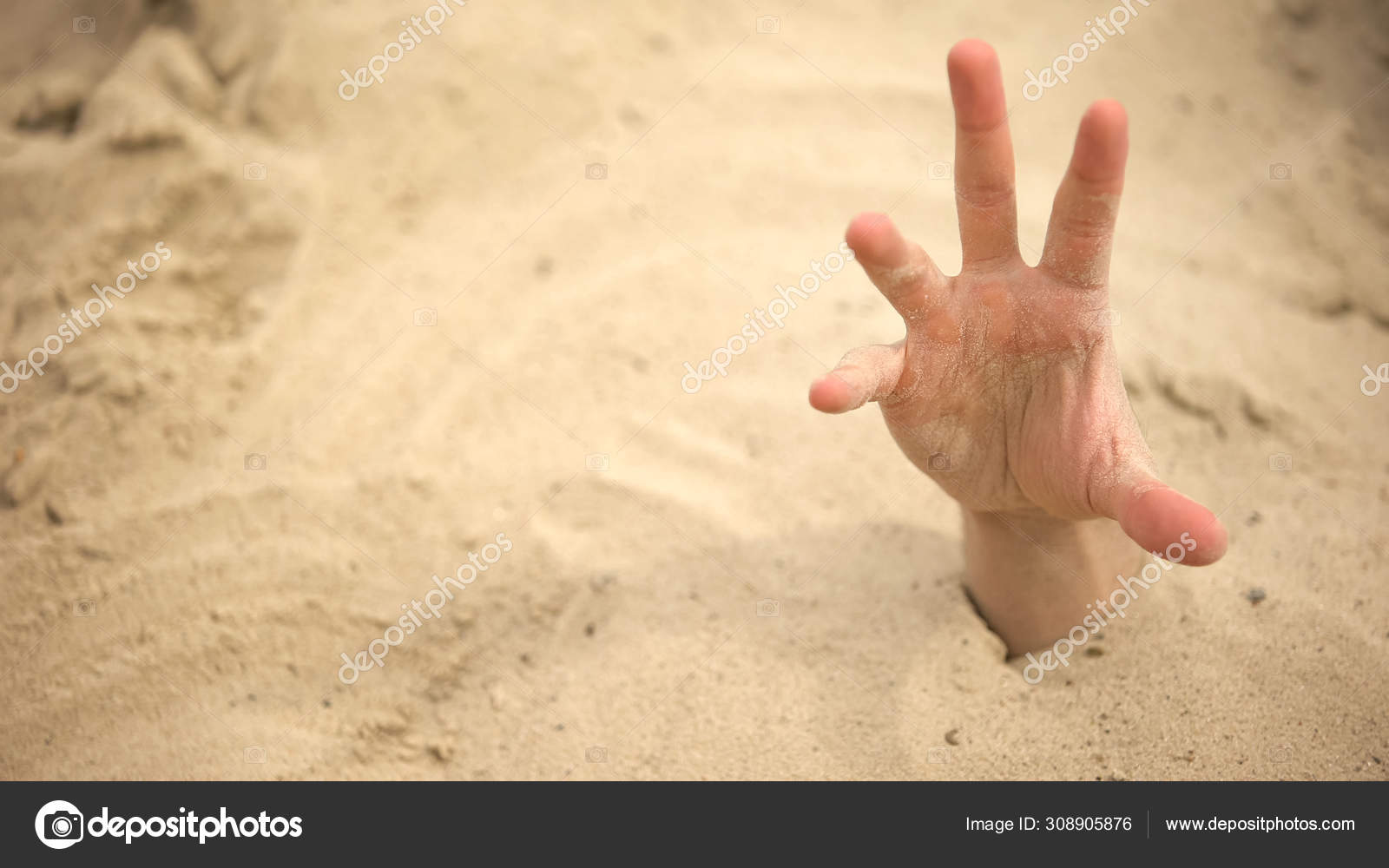 Mão Afundando Areia Movediça Tentando Sair Dicas Para Sobreviver Deserto  fotos, imagens de © motortion #308905876