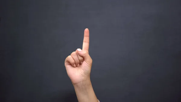 Χέρι Δείχνοντας Δάχτυλο Επάνω Gestering Προσοχή Ανακοίνωση Των Ιδεών Διαφήμιση — Φωτογραφία Αρχείου