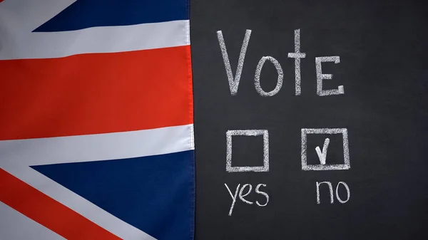 Britse Vlag Achtergrond Geen Antwoord Gemarkeerd Stemming Parlementsverkiezingen Poll — Stockfoto