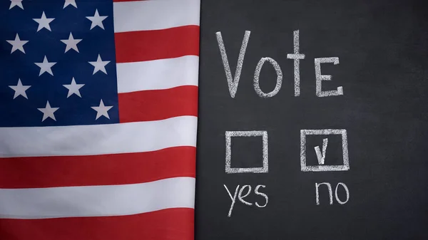 Amerikanische Flagge Hintergrund Keine Antwort Der Abstimmung Markiert Parlamentswahl — Stockfoto