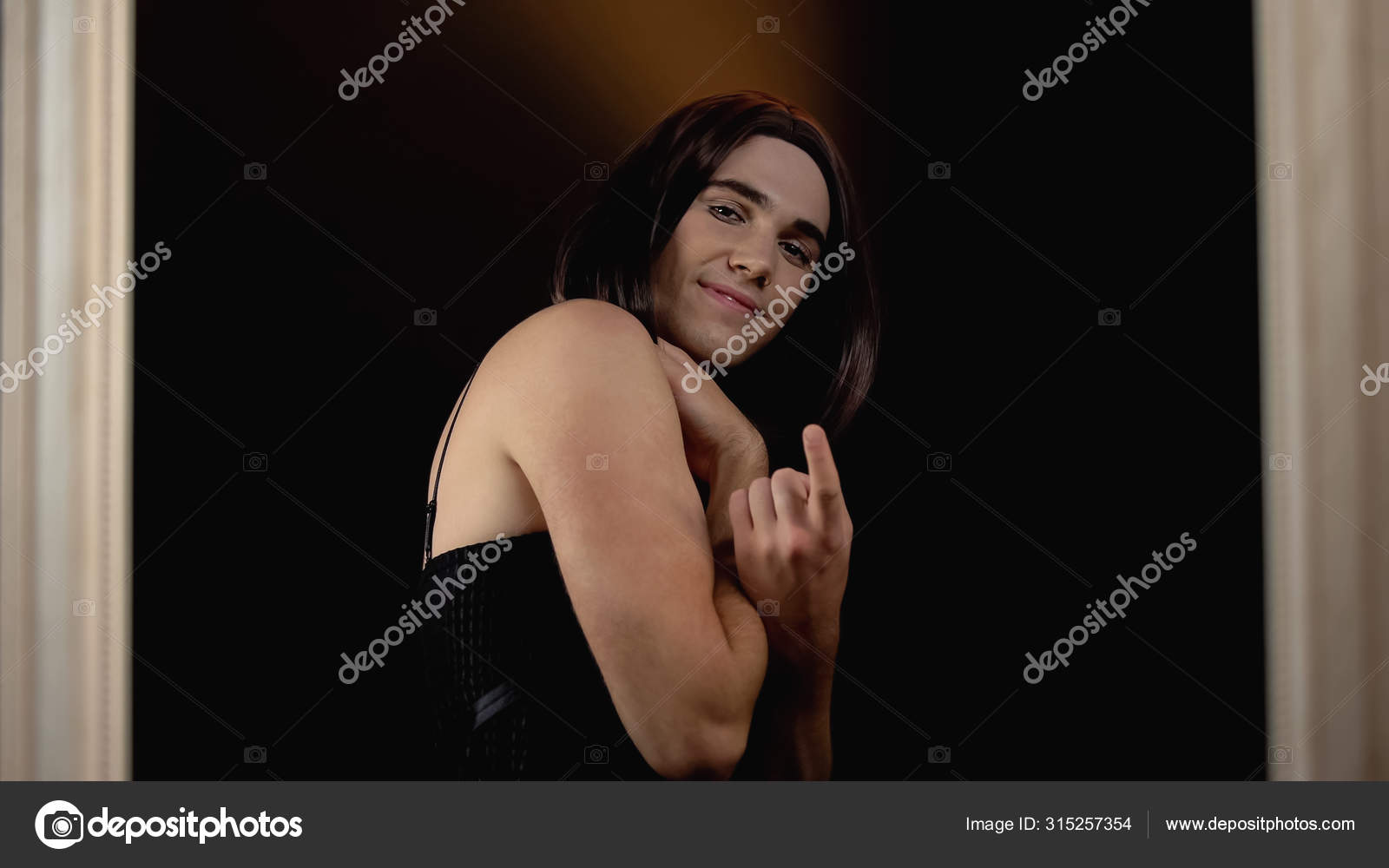 Seductive Male Transgender Inviting Flirting Camera Sexual Attraction Stock Photo by ©motortion 315257354