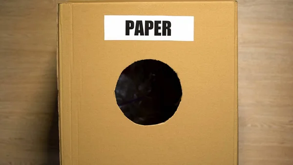 Kartonnen Doos Voor Papierafval Celluloseafval Herbruikbare Materialen Recycling — Stockfoto