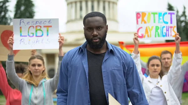 Activisten Vechten Voor Lgbt Rechten Eisen Respect Voor Homo Lesbiennes — Stockfoto