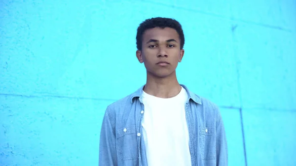 Thoughtful Mixed Race Teenager Contemplating Future Admission Choice — Stock Photo, Image