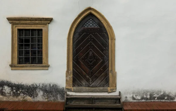 Fondo Que Estructura Puerta Ventana Viejo Castillo Misterioso Mejor Foto —  Fotos de Stock