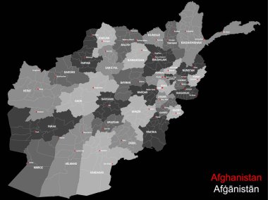 Afganistan Devleti büyük ve ayrıntılı Haritası.