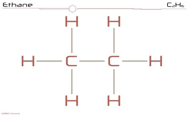 Великий Докладний Інфографіки Молекули Етан — стоковий вектор