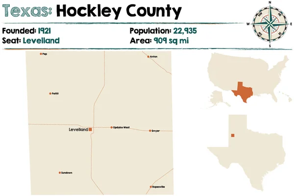 美国德克萨斯州贺克利县详细地图 — 图库矢量图片