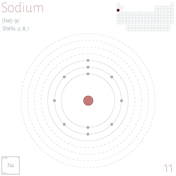 Grote Kleurrijke Infographic Het Element Van Natrium — Stockvector