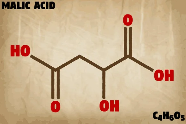 Illustrazione Infografica Dettagliata Della Molecola Dell Acido Malico — Vettoriale Stock