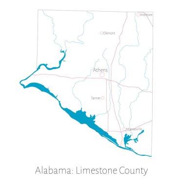 Alabama, ABD kireçtaşı ilçe detaylı Haritası