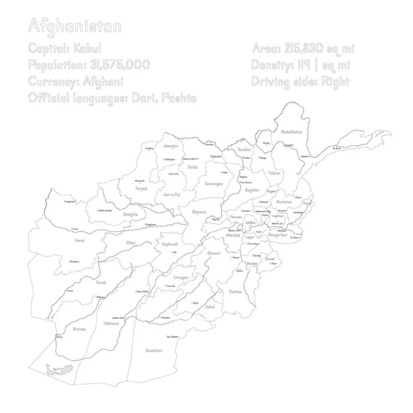 Gedetailleerde Kaart Infographic Van Afghanistan — Stockvector
