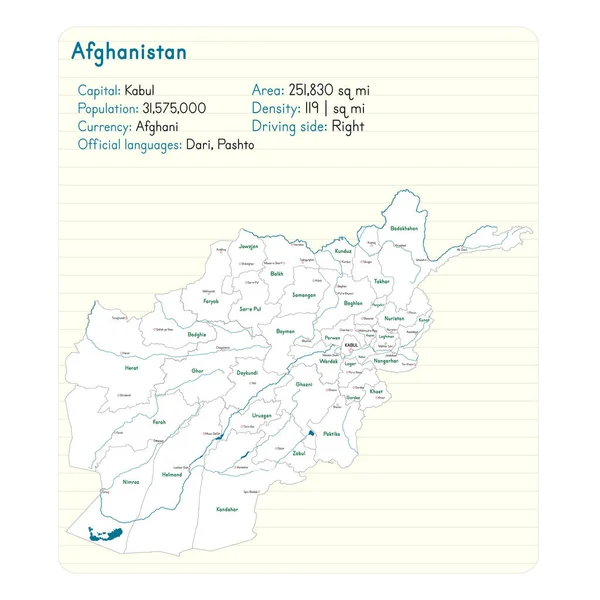 Szczegółowe Mapy Infografikę Afganistanie — Wektor stockowy