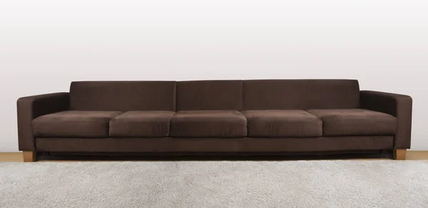 Large Isolated Cozy Couch Brown Color Stock Image