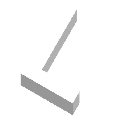 Üç boyutlu görünümde L harfi