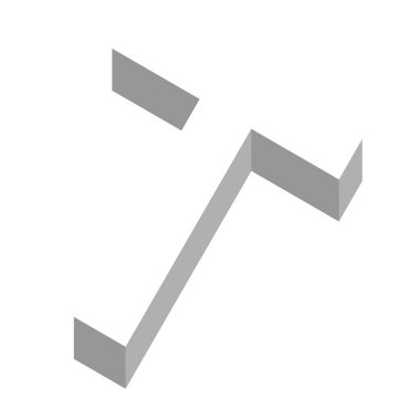 Üç boyutlu görünümde T harfi