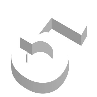 Üç boyutlu görünümde 5 sayısı