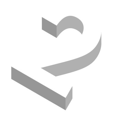 Üç boyutlu görünümde 2 sayısı