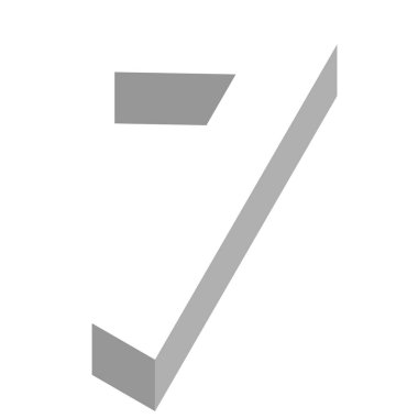 Üç boyutlu görünümde 1 sayısı