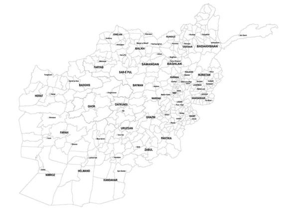 アフガニスタン国の大規模かつ詳細な地図 — ストックベクタ