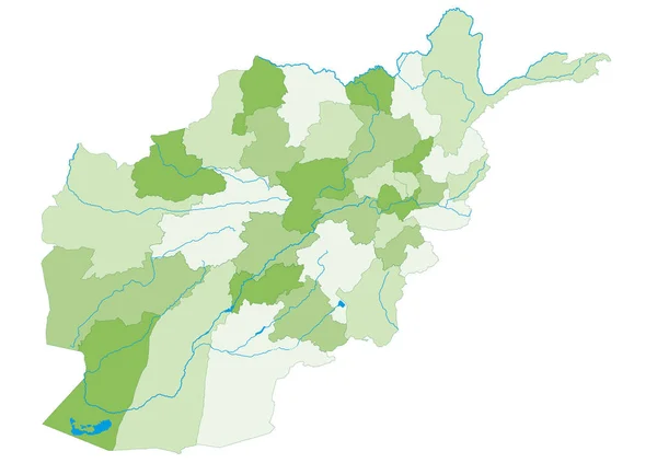 アフガニスタン国の大規模かつ詳細な地図 — ストックベクタ