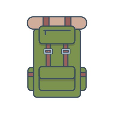 Kamp çantası ikonu vektör illüstrasyonu