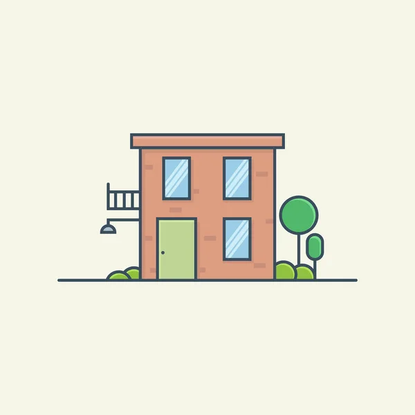 Haus Flach Design Icon Illustration — Stockvektor