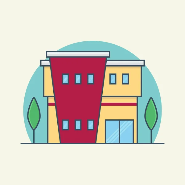 Alışveriş merkezi ikon vektör illüstrasyonu. Ticari yapı konsepti. Alışveriş merkezi, süpermarket, iş merkezi..